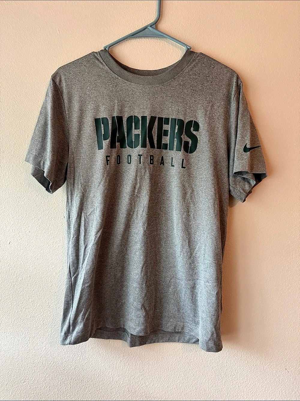 Nike NFL Green Bay Packers Dri-FIT T-Shirt Gray & Green Size Large